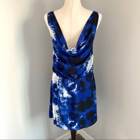 Forever 21 Blue Tie Dye Draped Cowl Back Dress - Picture 2 of 6